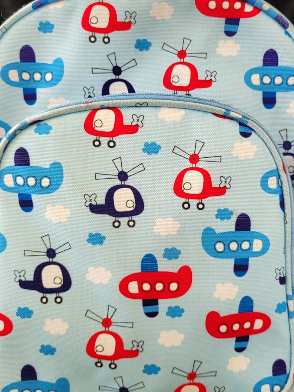 Child Size Planes And Helicopter Themed Backpack Multi-pocket Adjustable Straps